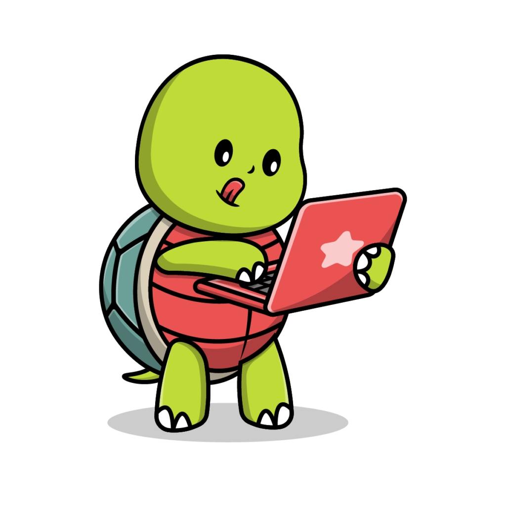 Mascot-Using-Laptop